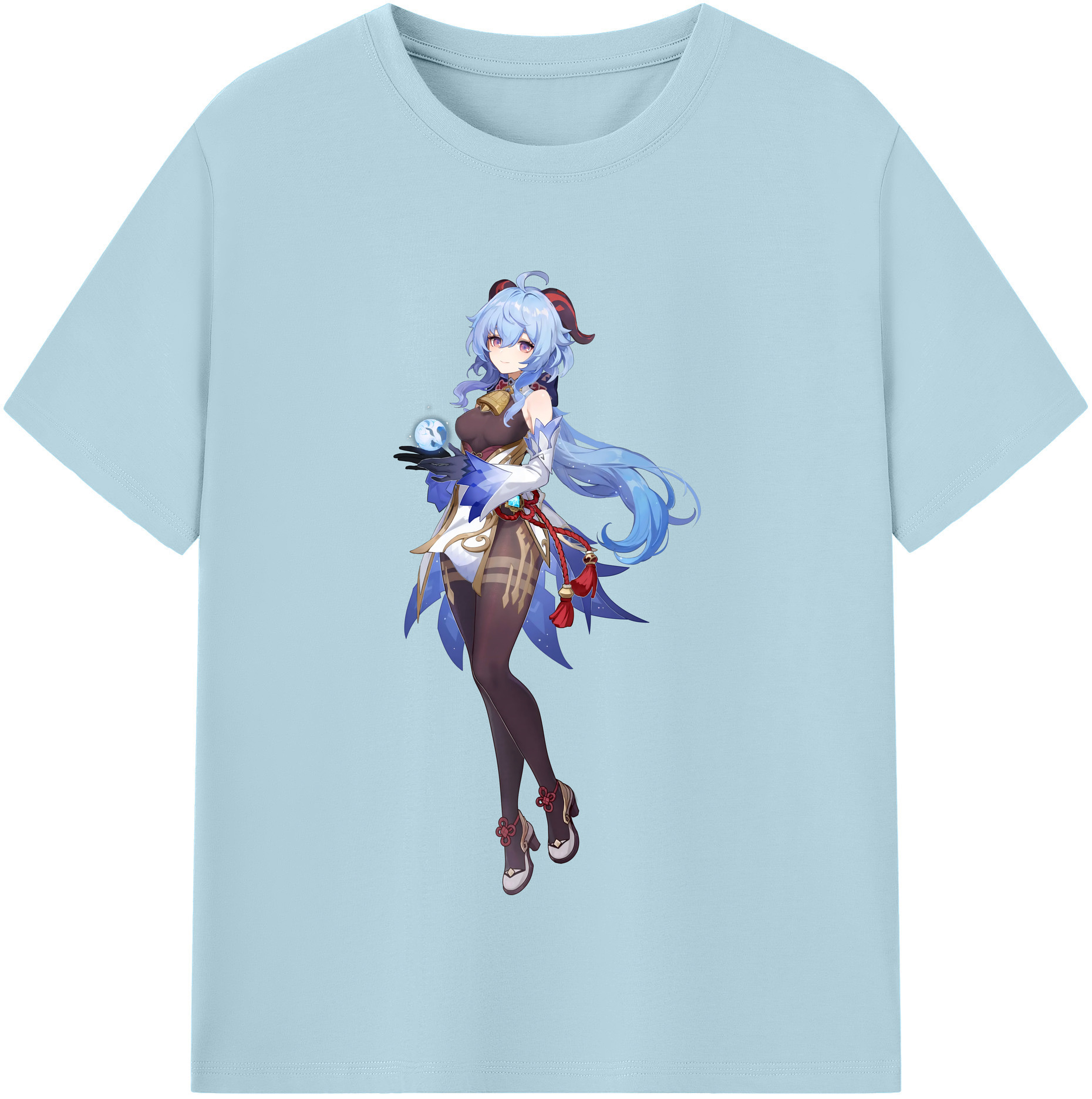 げんし神 甘雨 かんう genshin Ganyu 綿100％半袖Tシャツ（フロントプリント）